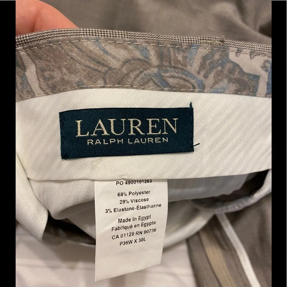 Lauren Ralph Lauren Crosshatch Flat Front Dress Pants - Picture 6 of 8